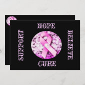 Pink Ribbon Awareness-Förderkarte Einladung (Vorne/Hinten)