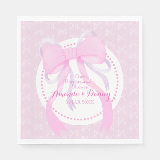 Pink Ribbon Baby Girl Dusche Serviette (Vorderseite)