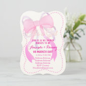 Pink Ribbon Babydusche Feiertagskarte (Stehend Vorderseite)