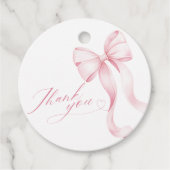 Pink Ribbon Babydusche-Tags Geschenkanhänger (Vorderseite)