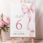 Pink Ribbon Babydusche Tischnummer