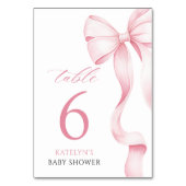 Pink Ribbon Babydusche Tischnummer (Rückseite)
