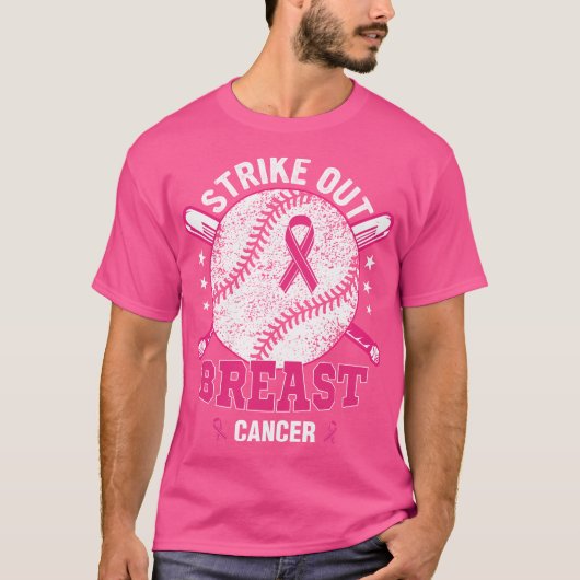 Pink Ribbon Baseball Design for Breast Cancer Awar T-Shirt (Vorderseite)