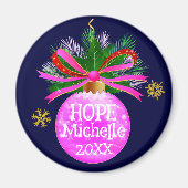 Pink Ribbon Bauble Magnet (Vorne)