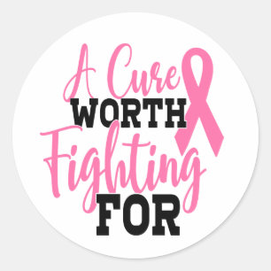 Pink Ribbon Bewusstsein Brustkrebs Runder Aufkleber