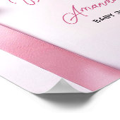 Pink Ribbon Bow Baby Shower Welcome Sign Poster (Ecke)
