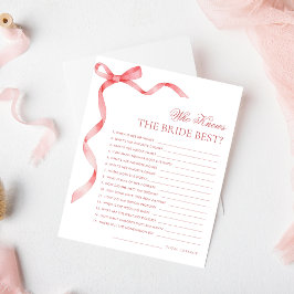 Pink Ribbon Bow, der das beste Spiel der Braut ken