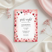 Pink Ribbon Bow Galentine's Invitation Einladung