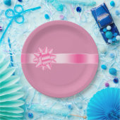 Pink Ribbon Bow Geburtstag Pappteller (Party)