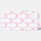 Pink Ribbon Bow Trellis Case-Mate iPhone Hülle (Rückseite (Horizontal))