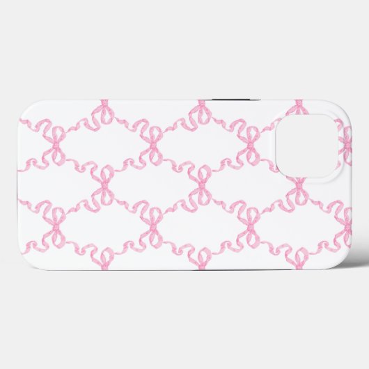 Pink Ribbon Bow Trellis Case-Mate iPhone Hülle (Rückseite (Horizontal))