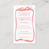 Pink Ribbon Bows Sweet Custom Feminine Niedlich Gi Visitenkarte (Vorderseite)