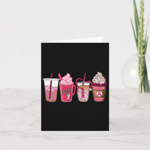 Pink Ribbon Breast Cancer Awareness Coffee Latte F Karte