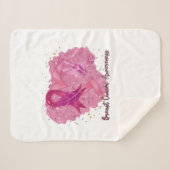Pink Ribbon Breast Cancer Awareness Sherpadecke (Vorderseite (Horizontal))