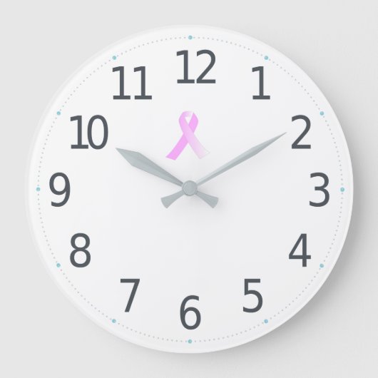 Pink Ribbon Breast Cancer Awareness | Wall Clock Große Wanduhr (Vorderseite)