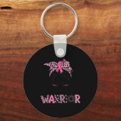 Pink Ribbon Breast Cancer Awareness Warrior Messy Schlüsselanhänger (Vorderseite)