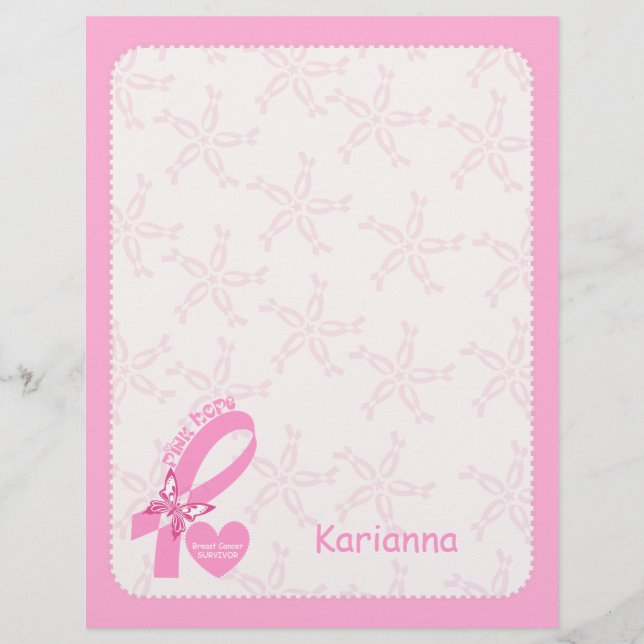 Pink Ribbon Breast Cancer survivor & pink border (Vorderseite)