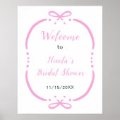 Pink Ribbon Bridal Shower Welcome Poster (Vorne)