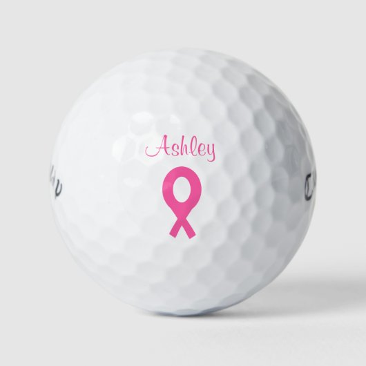 Pink Ribbon Brustkrebs 4Ashley Golfball (Vorderseite)