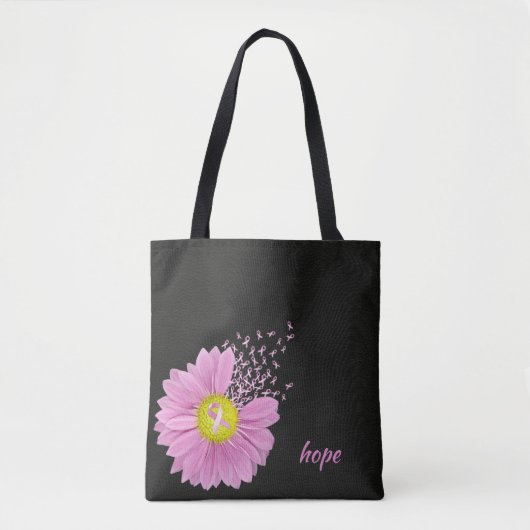Pink Ribbon Brustkrebs-Bewusstsein Daisy Tasche (Vorderseite)