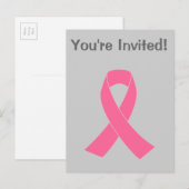 Pink Ribbon - Brustkrebs-Bewusstsein Einladungspostkarte (Vorne/Hinten)