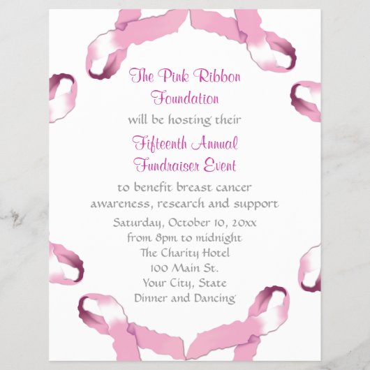 Pink Ribbon Brustkrebs Bewusstsein Flyer (Hinten)