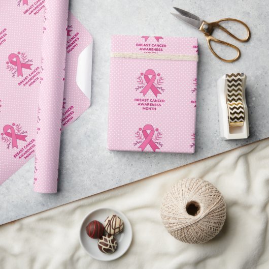 Pink Ribbon Brustkrebs Bewusstsein Geschenkpapier (Kunsthandwerk)