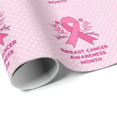 Pink Ribbon Brustkrebs Bewusstsein Geschenkpapier (Rolleneckpunkt)