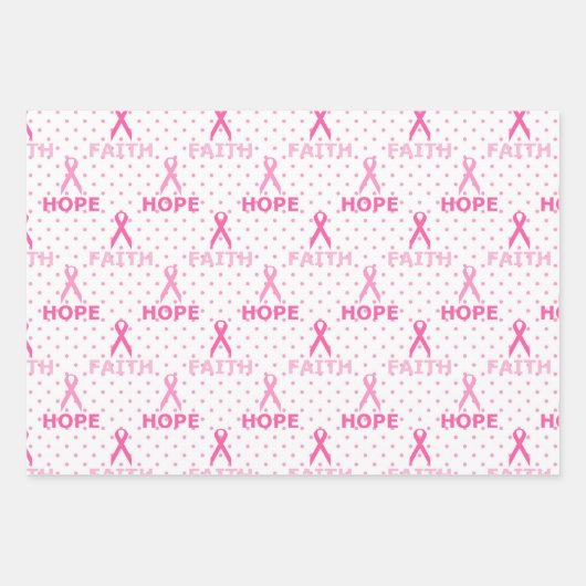 Pink Ribbon Brustkrebs Bewusstsein Geschenkpapier Set (Vorderseite 3)