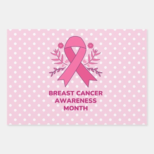 Pink Ribbon Brustkrebs Bewusstsein Geschenkpapier Set (Vorderseite)