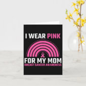 Pink Ribbon Brustkrebs Bewusstsein ich trage pink  Karte (Gelbe Blume)