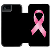 Pink Ribbon - Brustkrebs-Bewusstsein Incipio iPhone Geldbeutel-Hülle (Folio Geöffnet)
