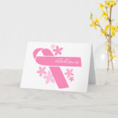Pink Ribbon - Brustkrebs-Bewusstsein Karte (Gelbe Blume)