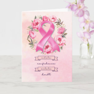 Pink Ribbon Brustkrebs Bewusstsein mit Blume Karte