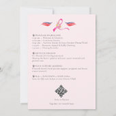 Pink Ribbon Brustkrebs Bewusstsein Mittagessen Einladung (Rückseite)