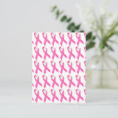 Pink Ribbon Brustkrebs Bewusstsein Postkarte (Stehend Vorderseite)