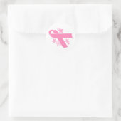 Pink Ribbon - Brustkrebs-Bewusstsein Runder Aufkleber (Tasche)