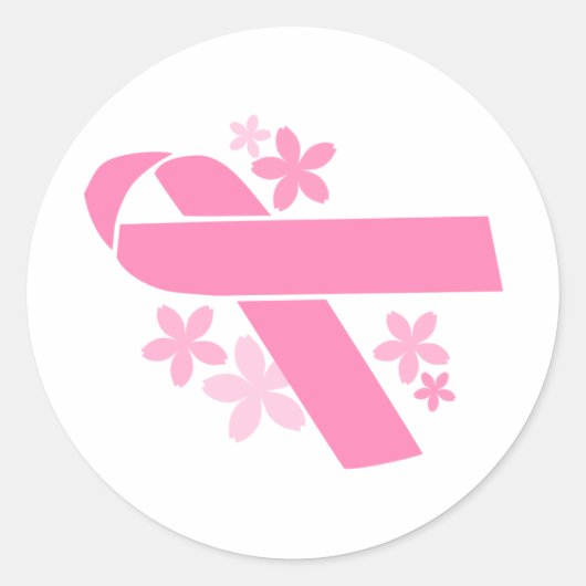 Pink Ribbon - Brustkrebs-Bewusstsein Runder Aufkleber (Vorderseite)