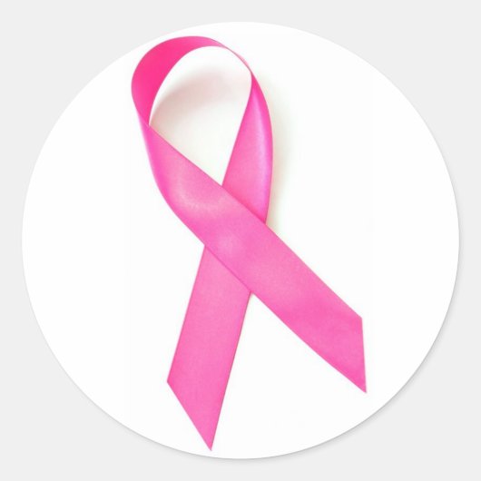 Pink Ribbon Brustkrebs Bewusstsein Runder Aufkleber (Vorderseite)
