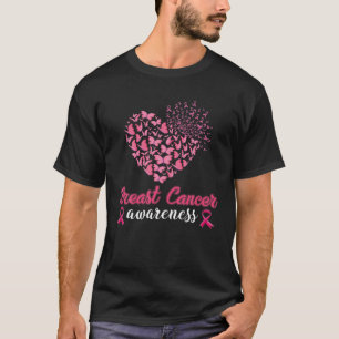 Pink Ribbon Brustkrebs Bewusstsein Schmetterling h T-Shirt