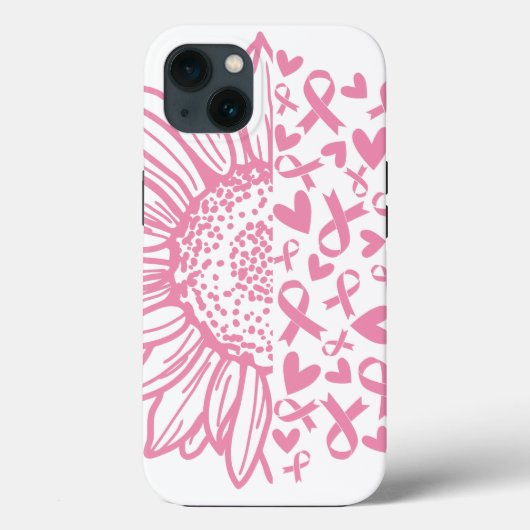 Pink Ribbon Brustkrebs Bewusstsein Sonnenblume Case-Mate iPhone Hülle (Rückseite)