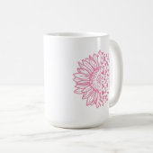 Pink Ribbon Brustkrebs Bewusstsein Sonnenblume Kaffeetasse (VorderseiteRechts)
