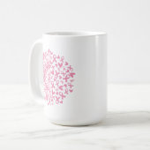 Pink Ribbon Brustkrebs Bewusstsein Sonnenblume Kaffeetasse (Vorderseite Links)