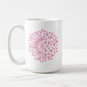 Pink Ribbon Brustkrebs Bewusstsein Sonnenblume Kaffeetasse (Links)