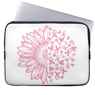 Pink Ribbon Brustkrebs Bewusstsein Sonnenblume Laptopschutzhülle