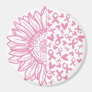 Pink Ribbon Brustkrebs Bewusstsein Sonnenblume Magnet