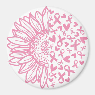Pink Ribbon Brustkrebs Bewusstsein Sonnenblume Magnet