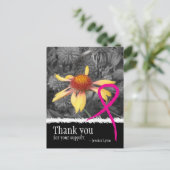 Pink Ribbon Brustkrebs Danke Postcard Postkarte (Stehend Vorderseite)