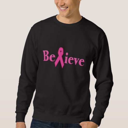 Pink Ribbon Brustkrebs glauben Sweatshirt (Vorderseite)
