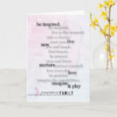 Pink Ribbon Brustkrebs Inspirationskarte Karte (Gelbe Blume)